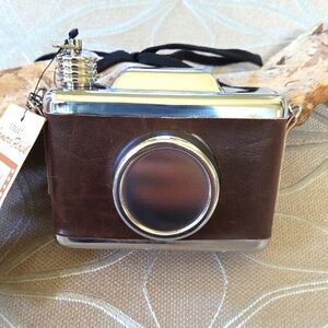 Vintage Camera Leather Wrapped Flask!